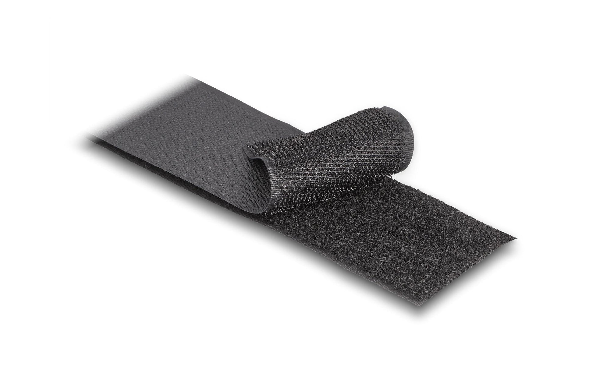 DeLOCK Klettband 25 m × 50 mm, Polyamid, Schwarz, Wiederverwendbar