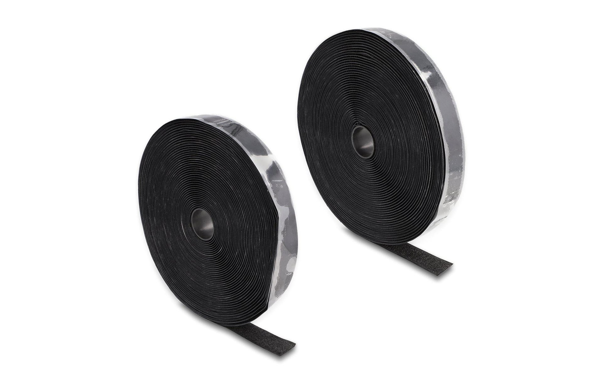 DeLOCK Klettband – 25 mm × 15 m, schwarz, selbstklebend, 1 Stk.