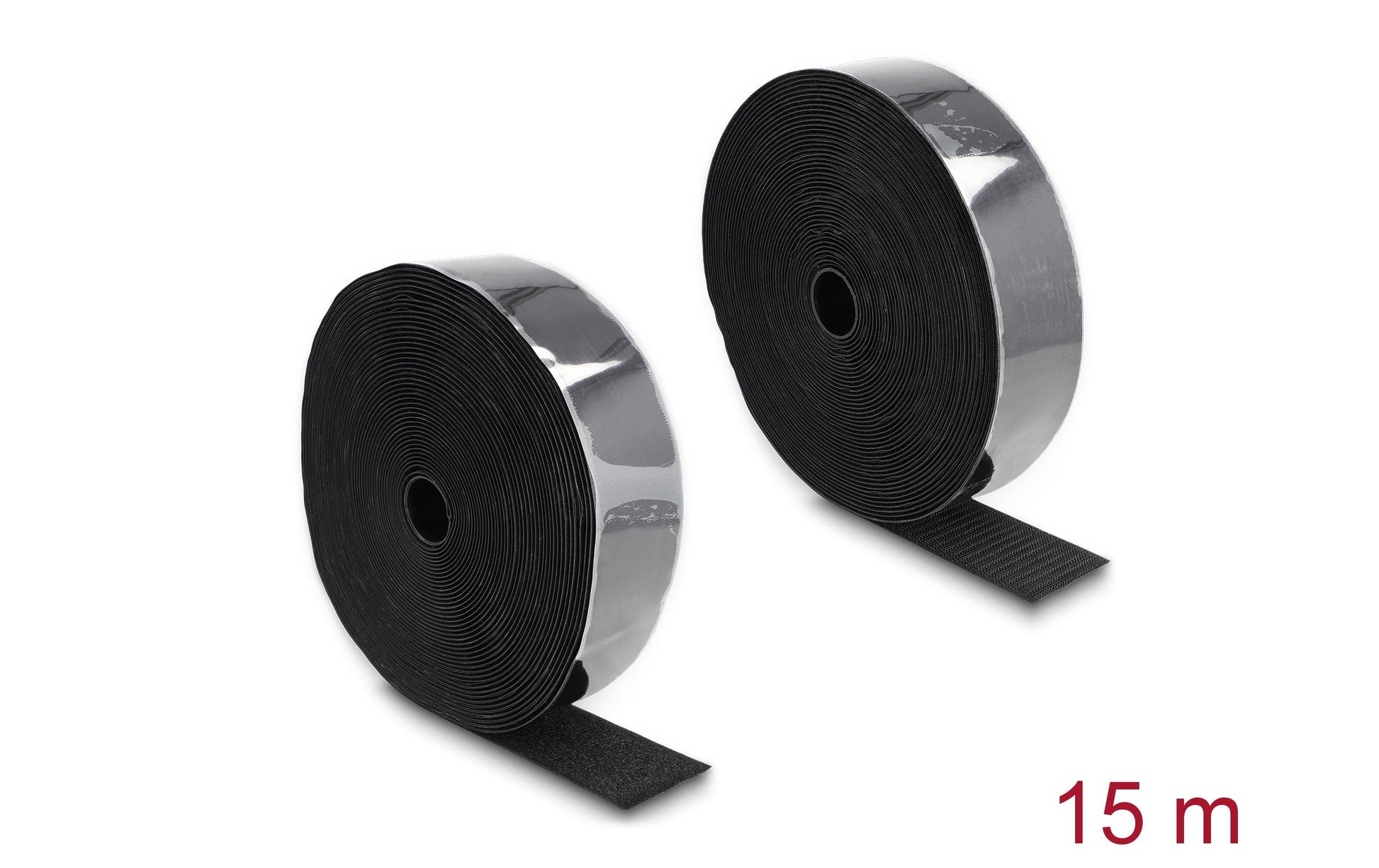 DeLOCK Klettband, 50 mm × 15 m, schwarz, 1 Stück