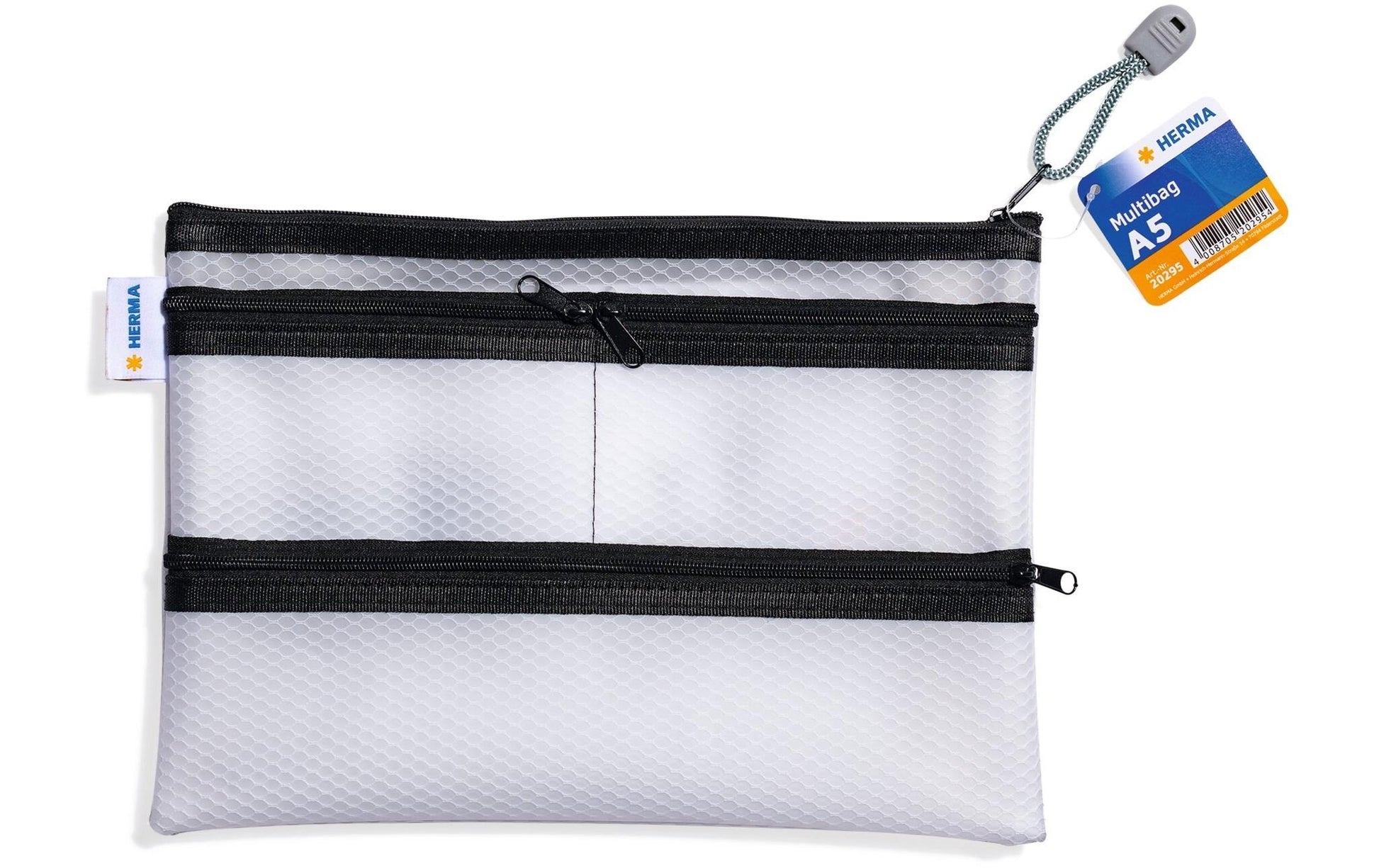 HERMA Reissverschlusstasche – 260 × 190 mm, Kunststoff, Schwarz – 1 Stück