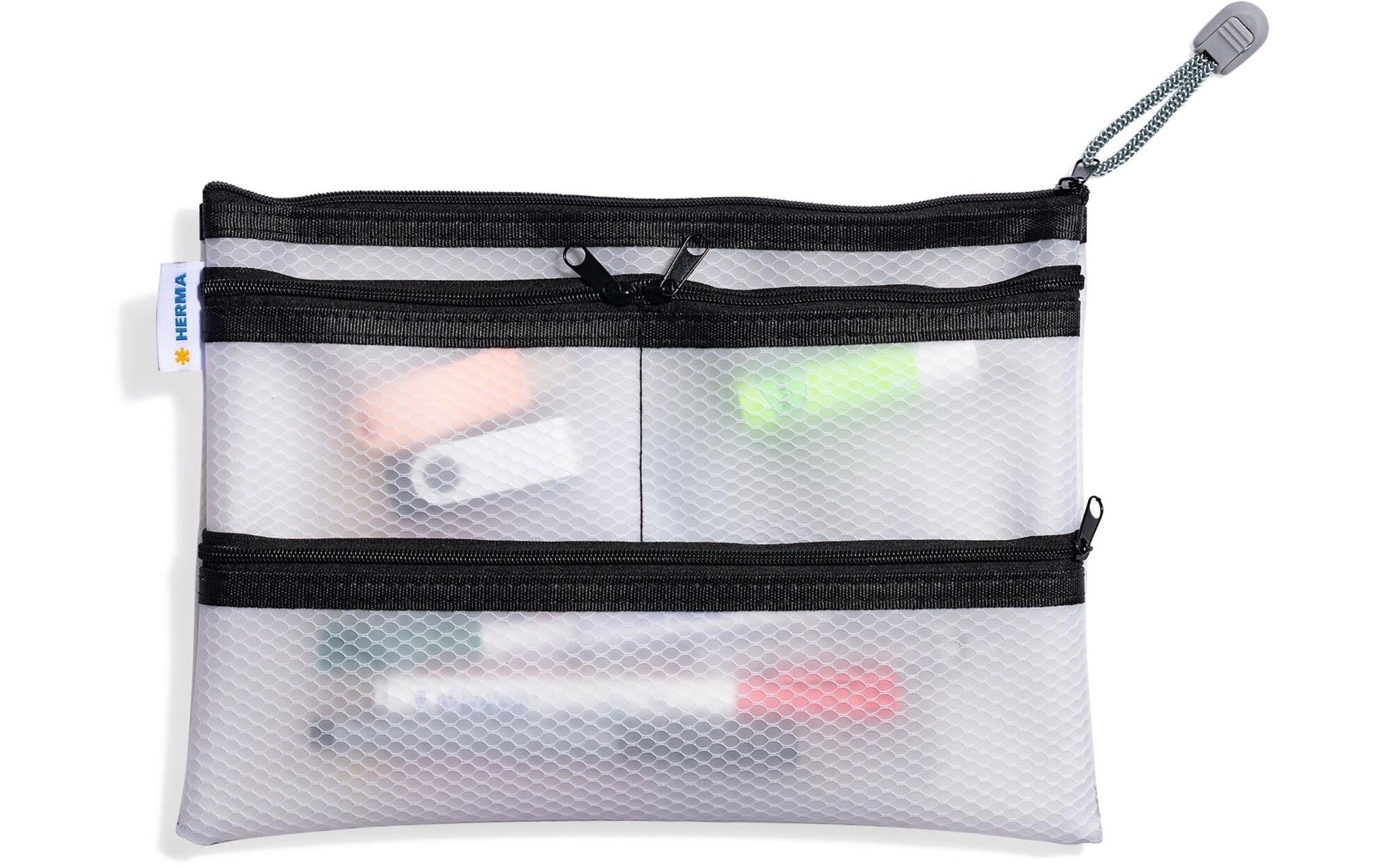 HERMA Reissverschlusstasche – 260 × 190 mm, Kunststoff, Schwarz – 1 Stück