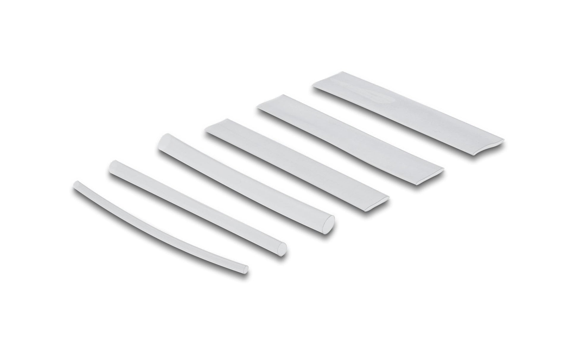 DeLOCK Schrumpfschlauch-Set, 196 Stk., Ø 10 mm, 9,5 cm – transparent