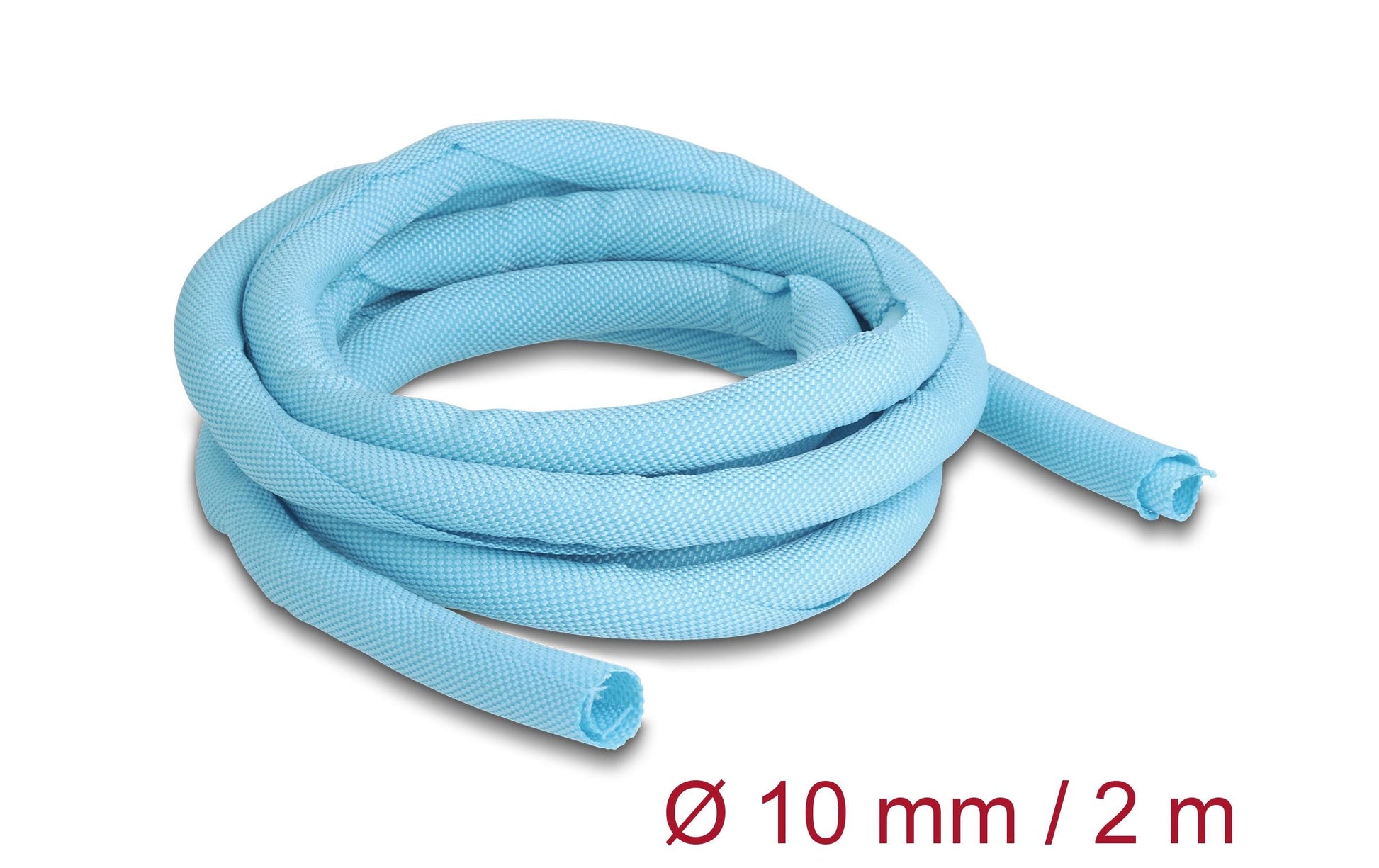 DeLOCK Kabelschlauch, Ø 10 mm × 2 m, selbstschliessend, zuschneidbar, hitzebeständig −50 bis 150 °C – blau