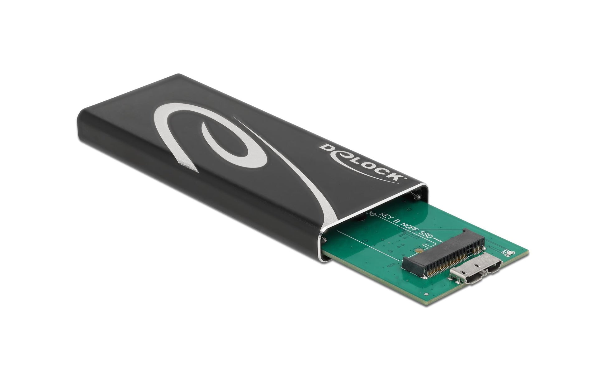 DeLOCK Externes M.2 SSD-Gehäuse – 1-Bay – USB 3.2 Gen 2 (Micro-USB B), für M.2 SATA (Key B)
