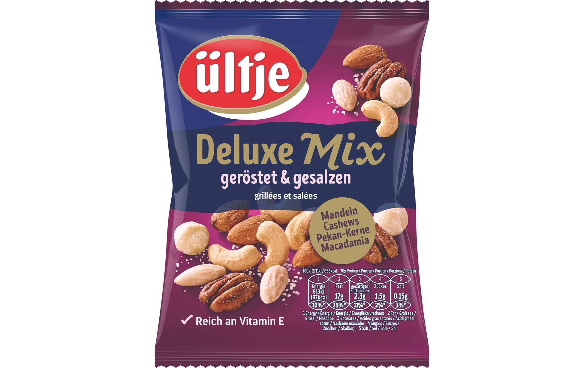 ultje Ültje Deluxe-Mix Nüsse & Kerne – geröstet & gesalzen, vegan – 150 g