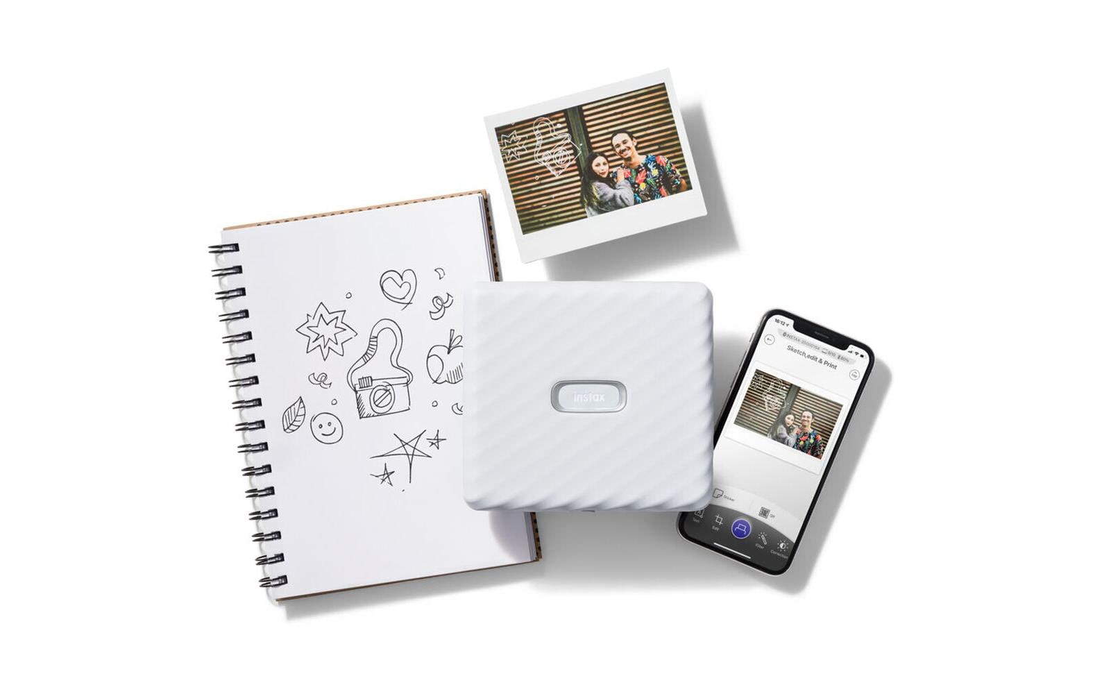 Fujifilm instax Link Wide – Mobiler Tintenstrahldrucker, Farbe, USB/Bluetooth, 318 × 318 dpi