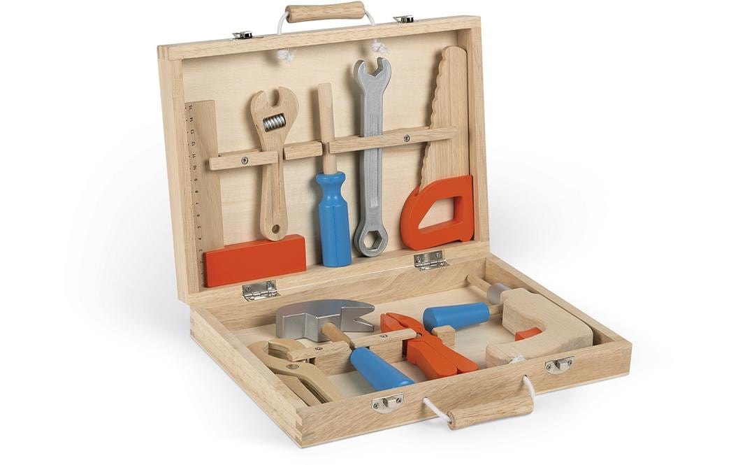 JANOD BricoKids Werkzeugkoffer – 9-teilig – ab 3 Jahren – Holz