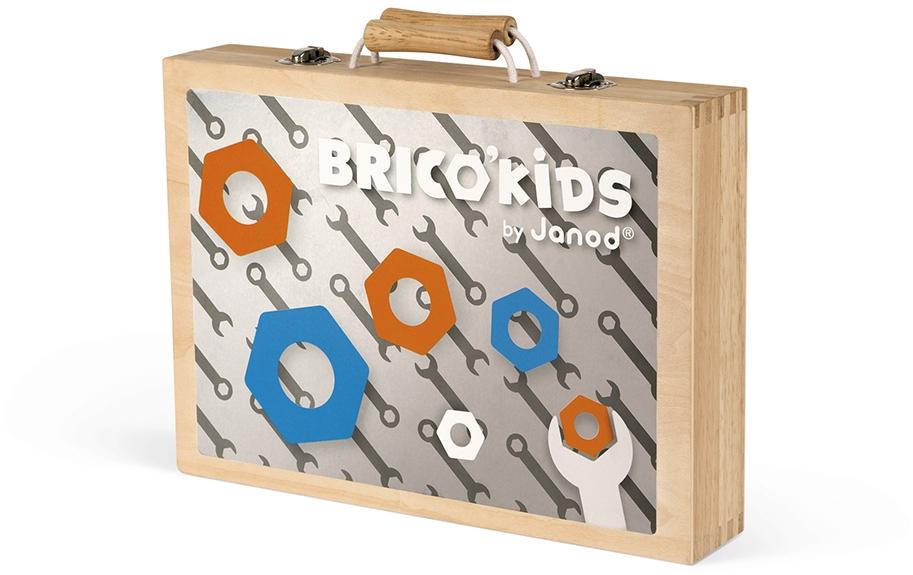 JANOD BricoKids Werkzeugkoffer – 9-teilig – ab 3 Jahren – Holz