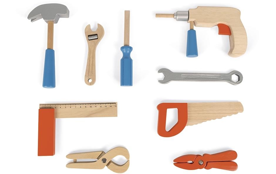 JANOD BricoKids Werkzeugkoffer – 9-teilig – ab 3 Jahren – Holz