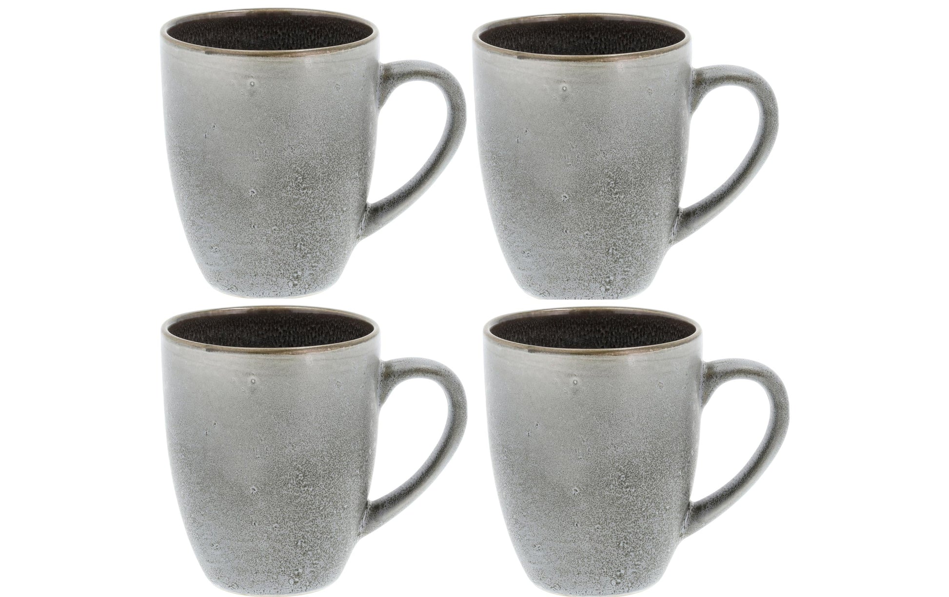 BITZ Kaffeetasse – 4er Set, 300 ml, Ø 8,5 cm, Steinzeug, Grau, spülmaschinenfest, mikrowellengeeignet