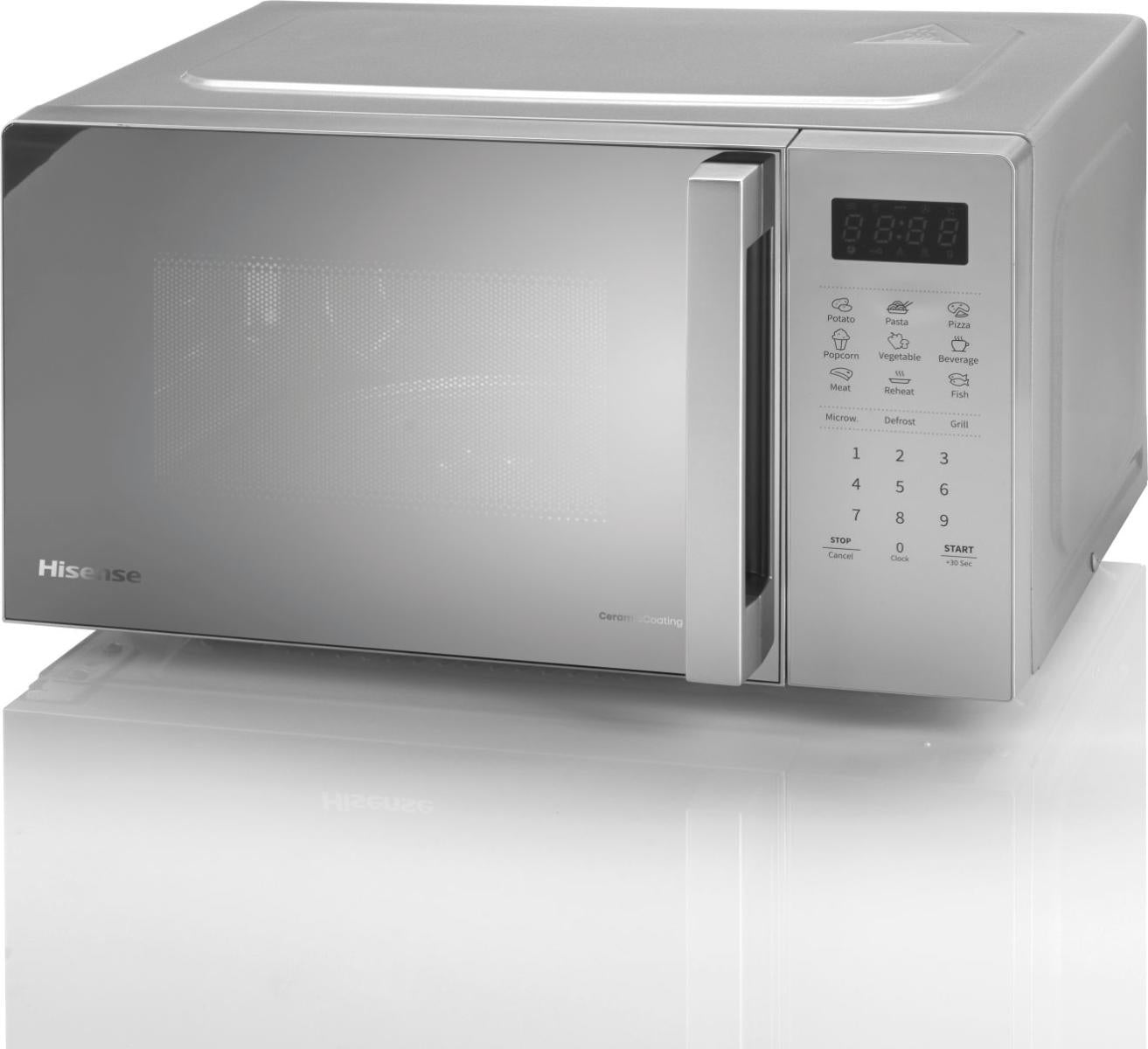 Hisense Kombi-Mikrowelle H20MOMS4HG – 20 l, Grill & Keramikboden, 700 W – Silber