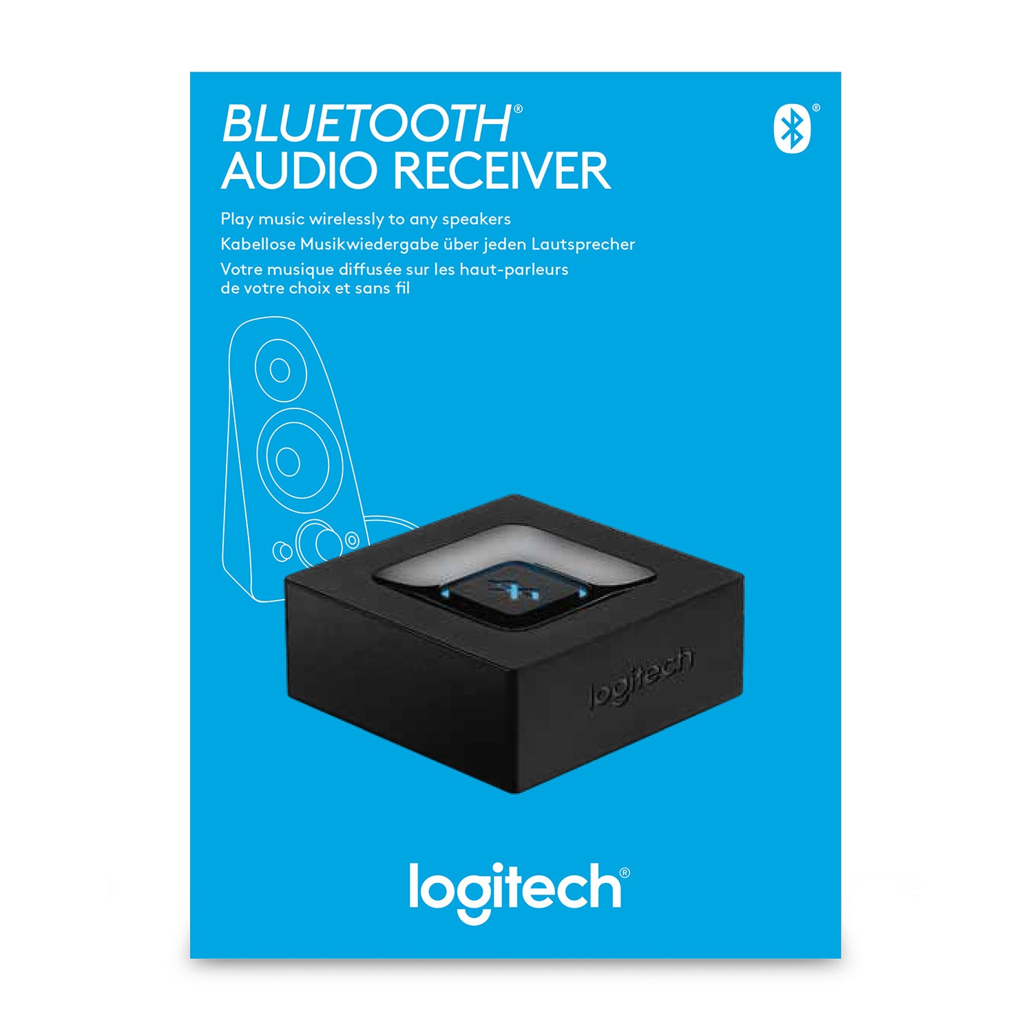 Logitech Bluetooth Audio Empfänger – Audio Adapter, 3,5 mm, Bluetooth 3.0, Schwarz