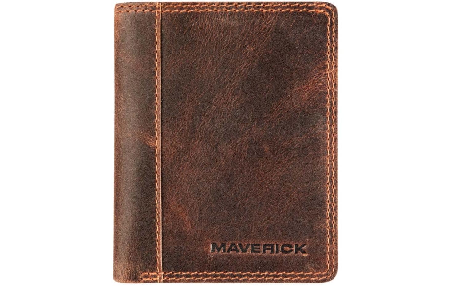 Maverick Kartenetui – RFID-Schutz, 80 × 102 mm – Braun, Leder