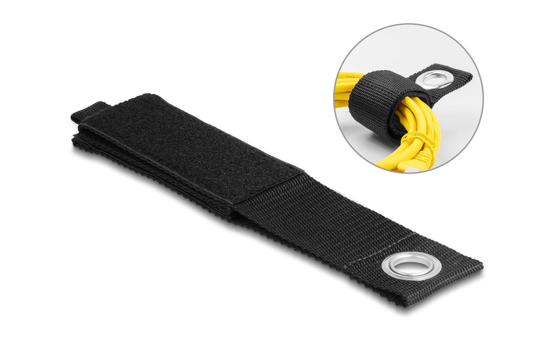 DeLOCK Klettkabelbinder 508×50 mm, 5er-Pack – schwarz
