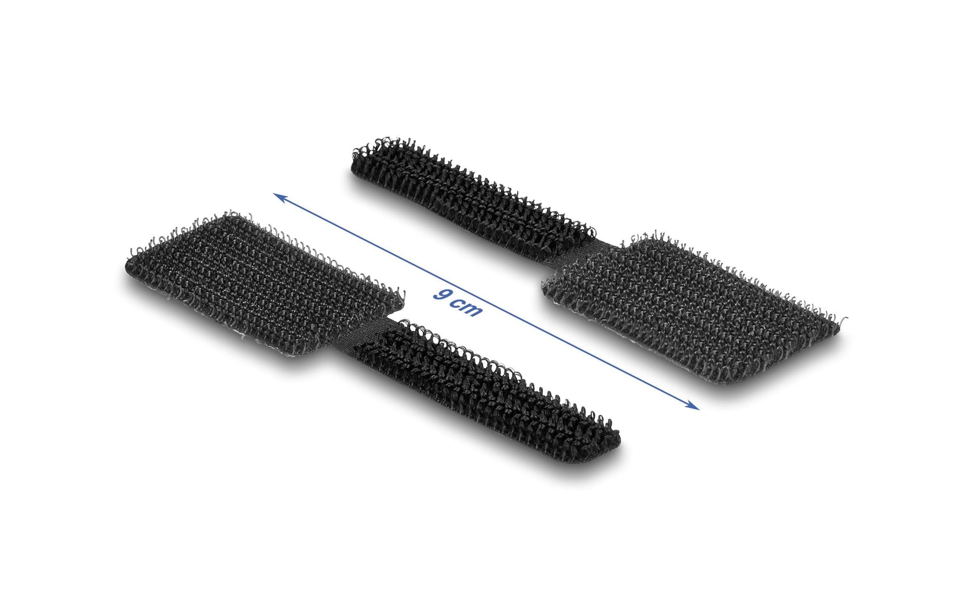 DeLOCK Klettkabelbinder, 90 mm × 24 mm, 10er-Pack – Schwarz