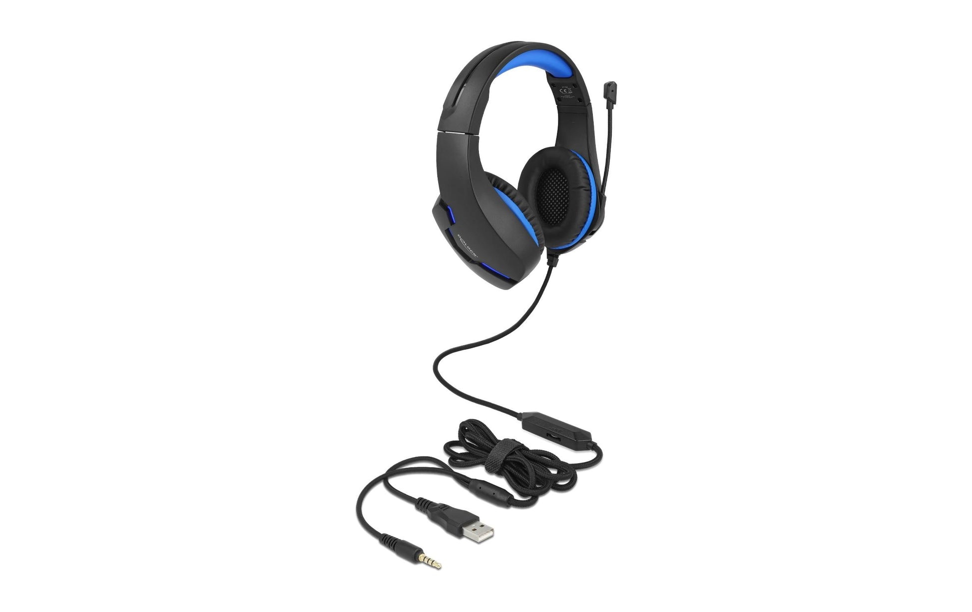 DeLOCK Gaming-Headset Over-Ear – 3,5 mm Klinke, mit Mikrofon (Stummschaltung) – Schwarz – für Xbox One