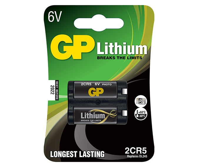 GP Batteries 2CR5 Lithium-Batterie 6 V 400 mAh – 2er-Pack