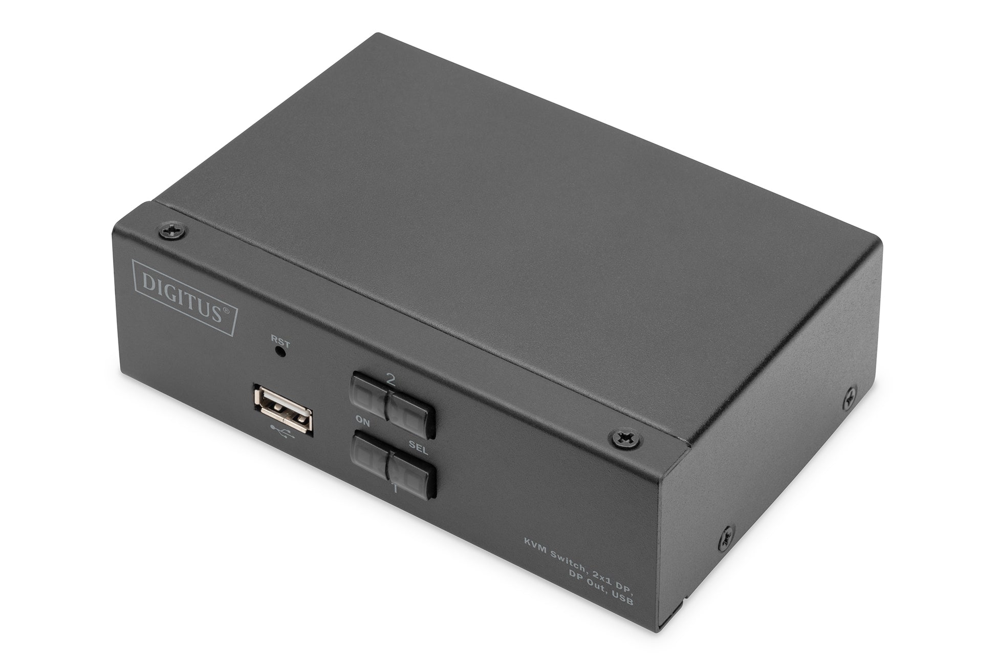 Digitus KVM Switch 2x1 DisplayPort – 4K Ultra HD, Schwarz