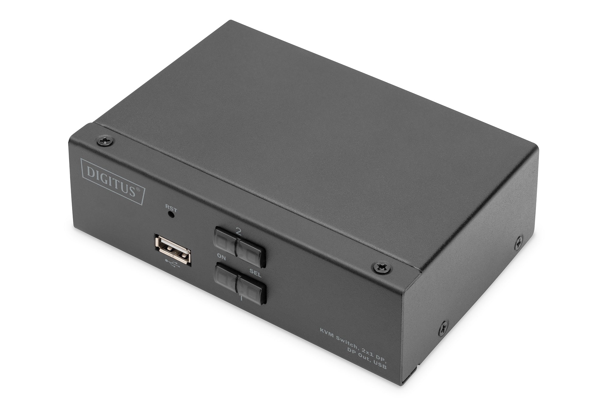 Digitus KVM Switch 2x1 DisplayPort – 4K Ultra HD, Schwarz