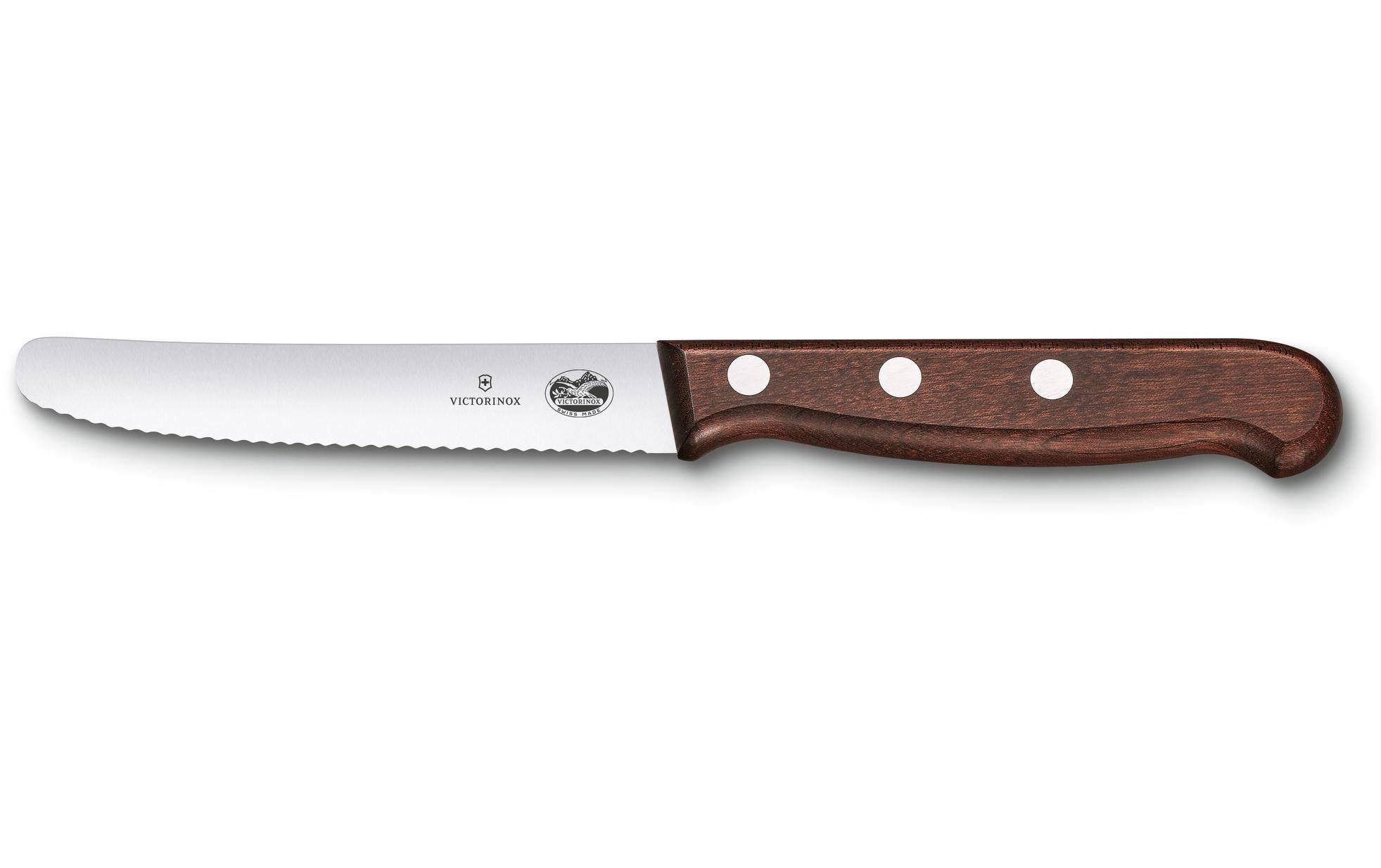 Victorinox Gemüsemesser 11 cm, Edelstahlklinge, Ahorngriff, Braun