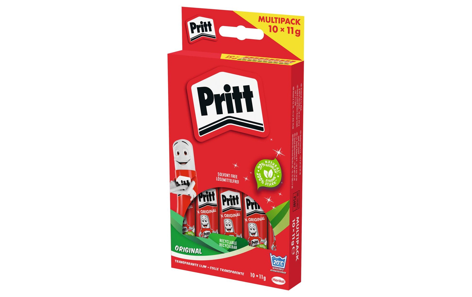 Pritt Klebestift – 10er-Pack à 11 g, für Papier, Karton, Stoff
