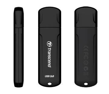 Transcend JetFlash 750 USB-Stick – 64 GB, USB 3.0, MLC, Schwarz