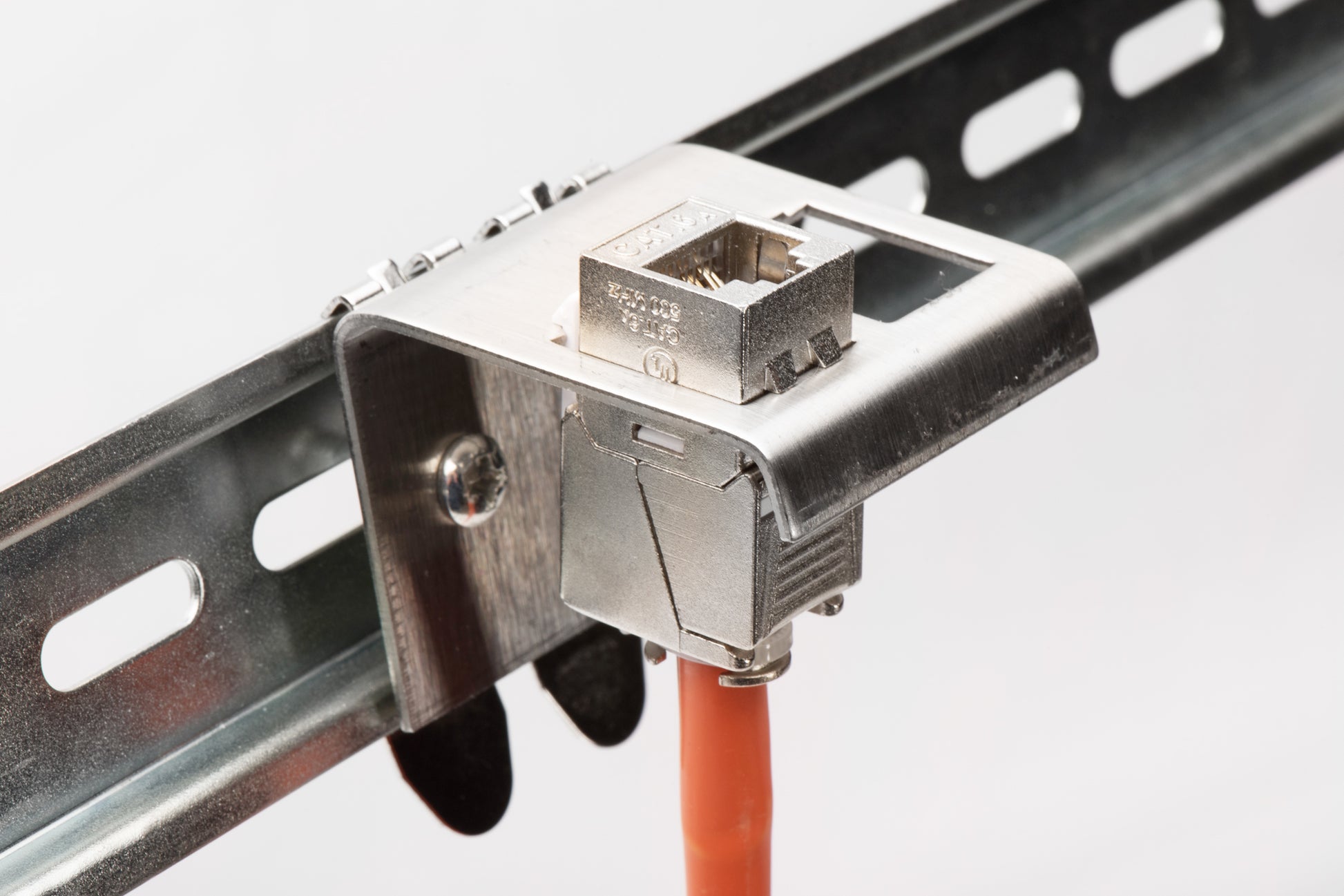 Digitus Keystone-Modul RJ45, Metall, Hutschienen-Adapter – für 1× Keystone-Modul – Silber
