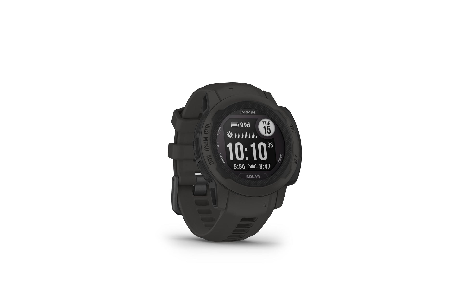 Garmin Instinct 2S Solar 40 mm GPS – Polymer Graphit, Sportarmband, 100 m, für Android, iOS