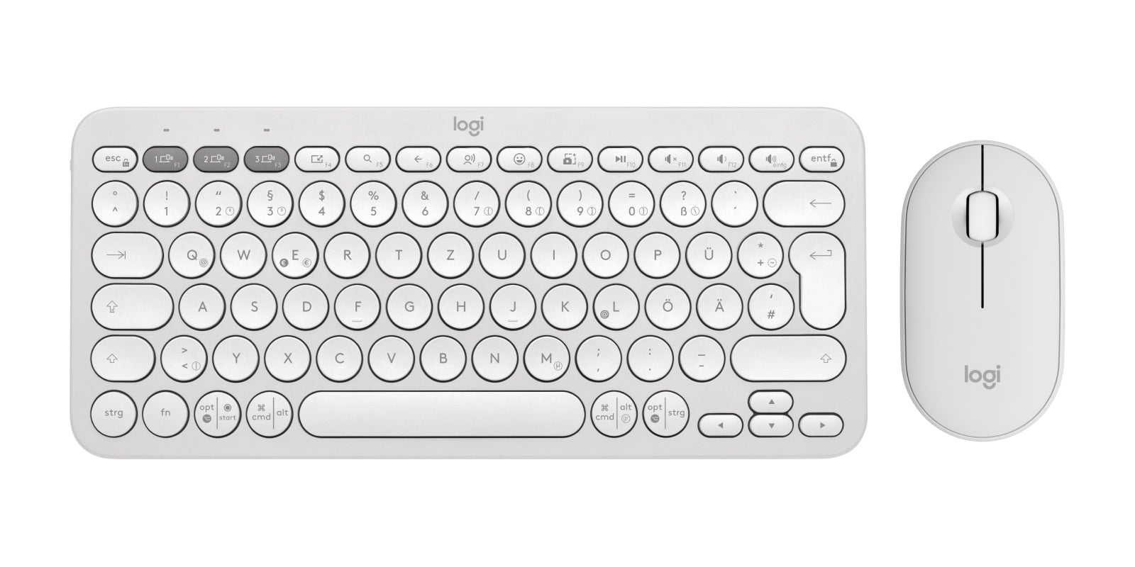Logitech Pebble 2 Combo – Tastatur, kabellos (Bluetooth/2,4 GHz), DE-Layout (DE)