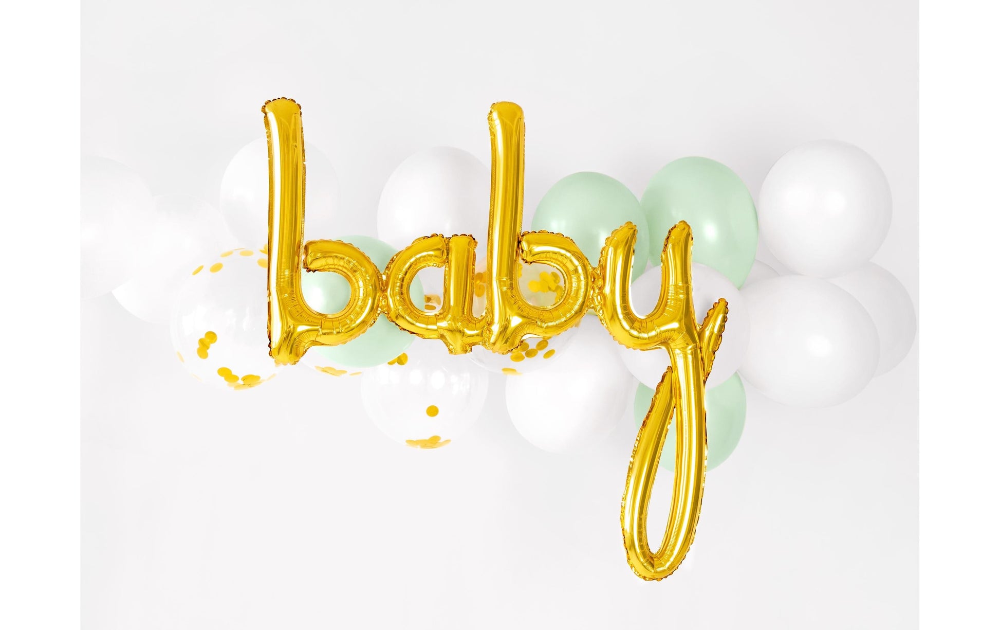 PartyDeco Folienballon Babyshower – Gold – 73,5 × 75,5 cm – 1 Stk