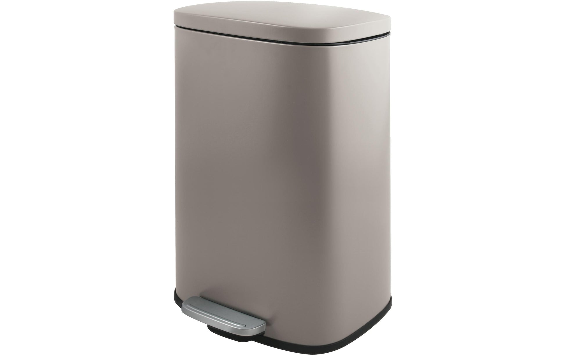 MSV Spirella Treteimer AKIRA – 30 l – Stahl, rechteckig – taupe