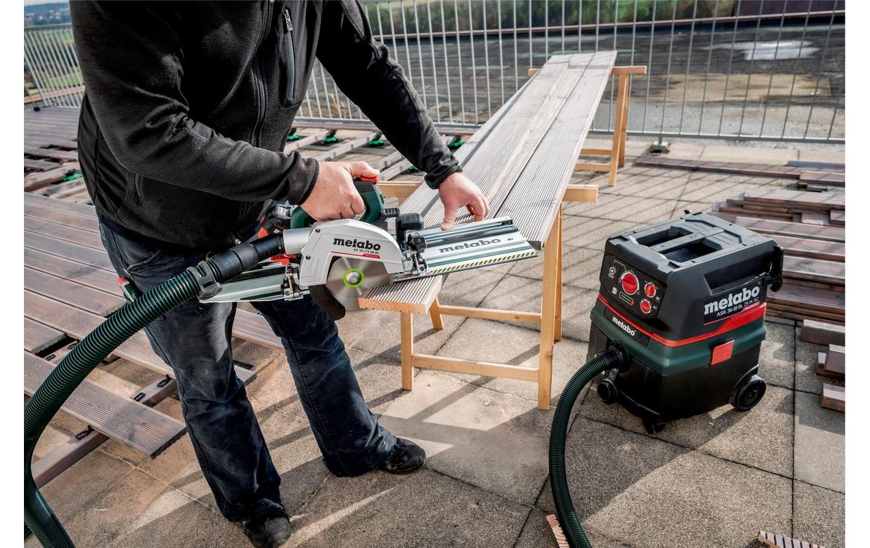 Metabo Handkreissäge KS 18 LTX 66 BL – 18 V (CAS) – Sägeblattdurchmesser 165 mm – Solo, mit Führungsschiene