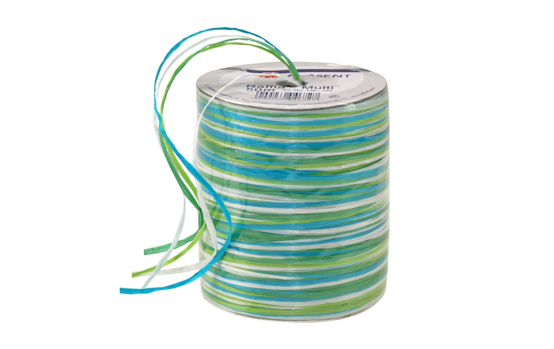 Pattberg Geschenkband Raffia Multi, Viskose, matt – 2 mm × 50 m – 1 Stk.