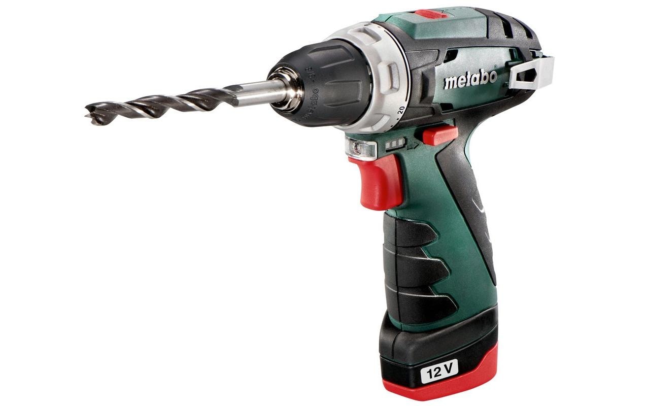 Metabo Akku-Bohrschrauber PowerMaxx – 12 V – Schnellspannbohrfutter – 17 Nm – 2×2,0 Ah & Ladegerät – Koffer