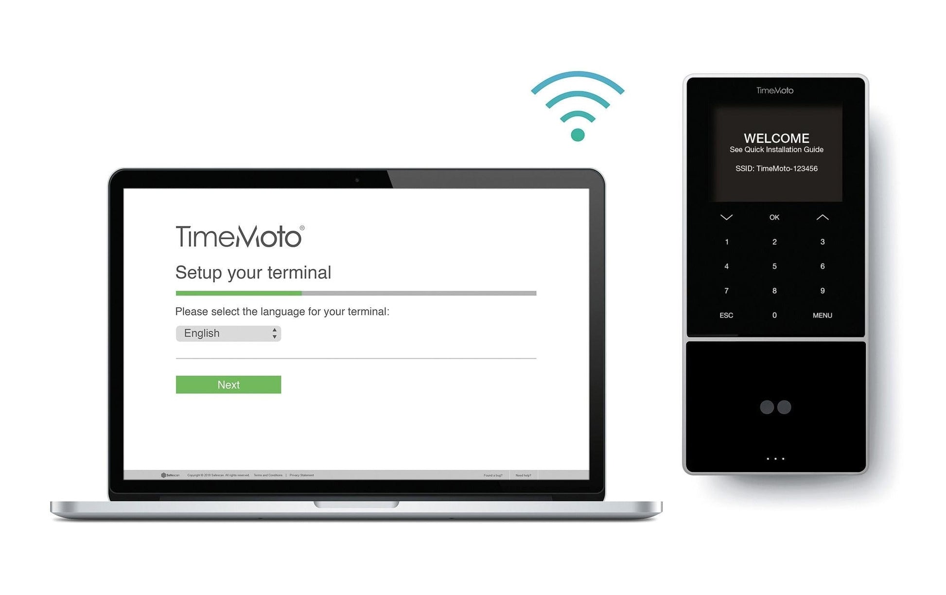 TimeMoto TM-838 SC – Terminal – Wandmontage, DESfire, App-kompatibel