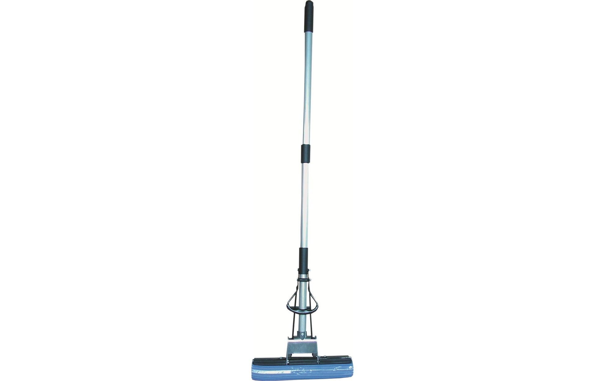 MSV Besen (Innen) Schaumbesen – Teleskopstiel 130 cm, Schaum (PVA), Aluminium, Blau, Abnehmbarer Mopkopf