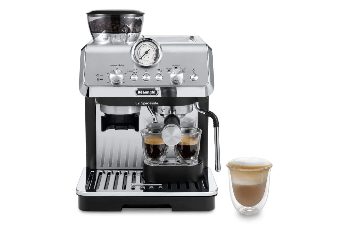 De’Longhi La Specialista Arte Siebträgermaschine – 15 bar, 1,5 l, Silber