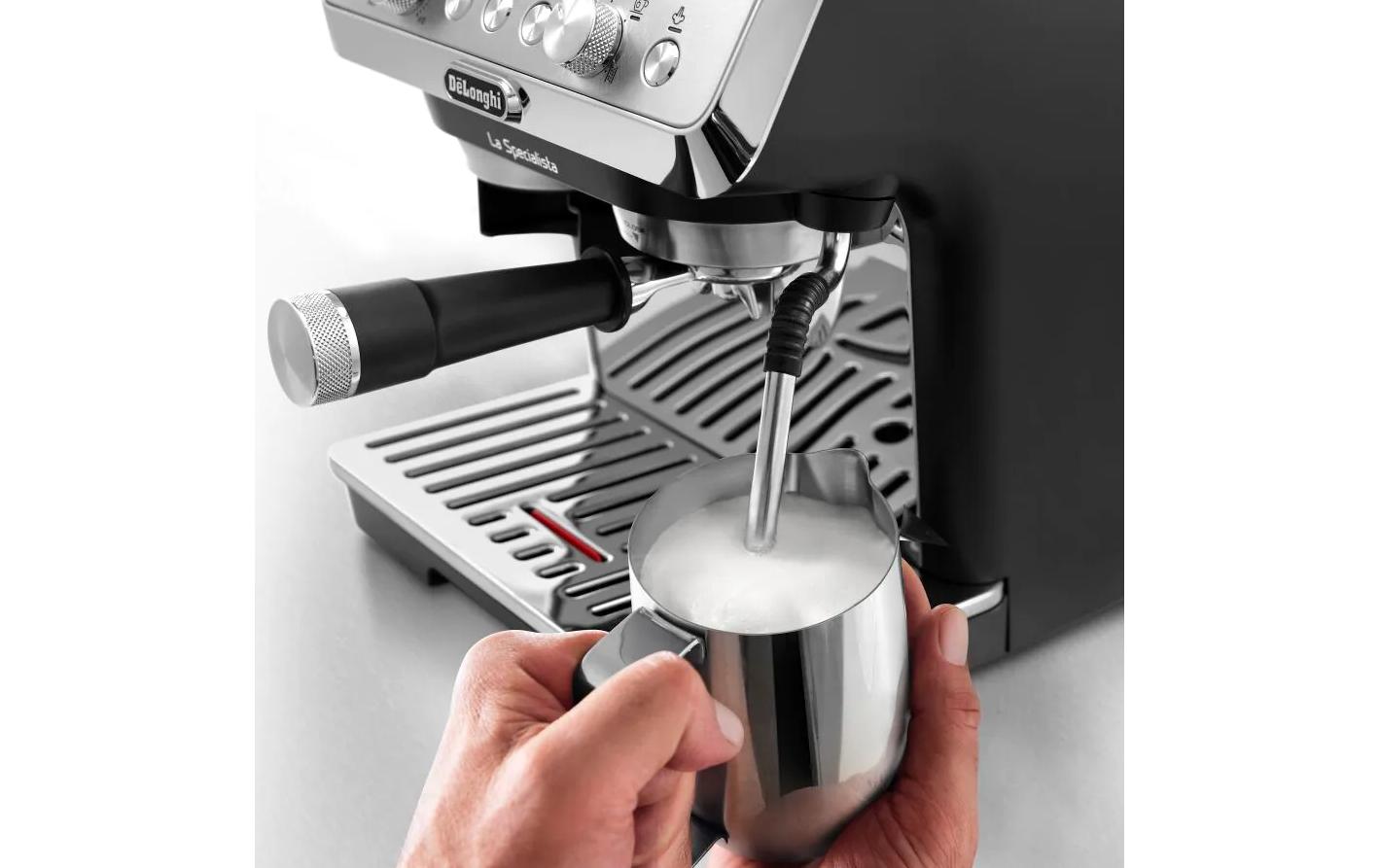 De’Longhi La Specialista Arte Siebträgermaschine – 15 bar, 1,5 l, Silber