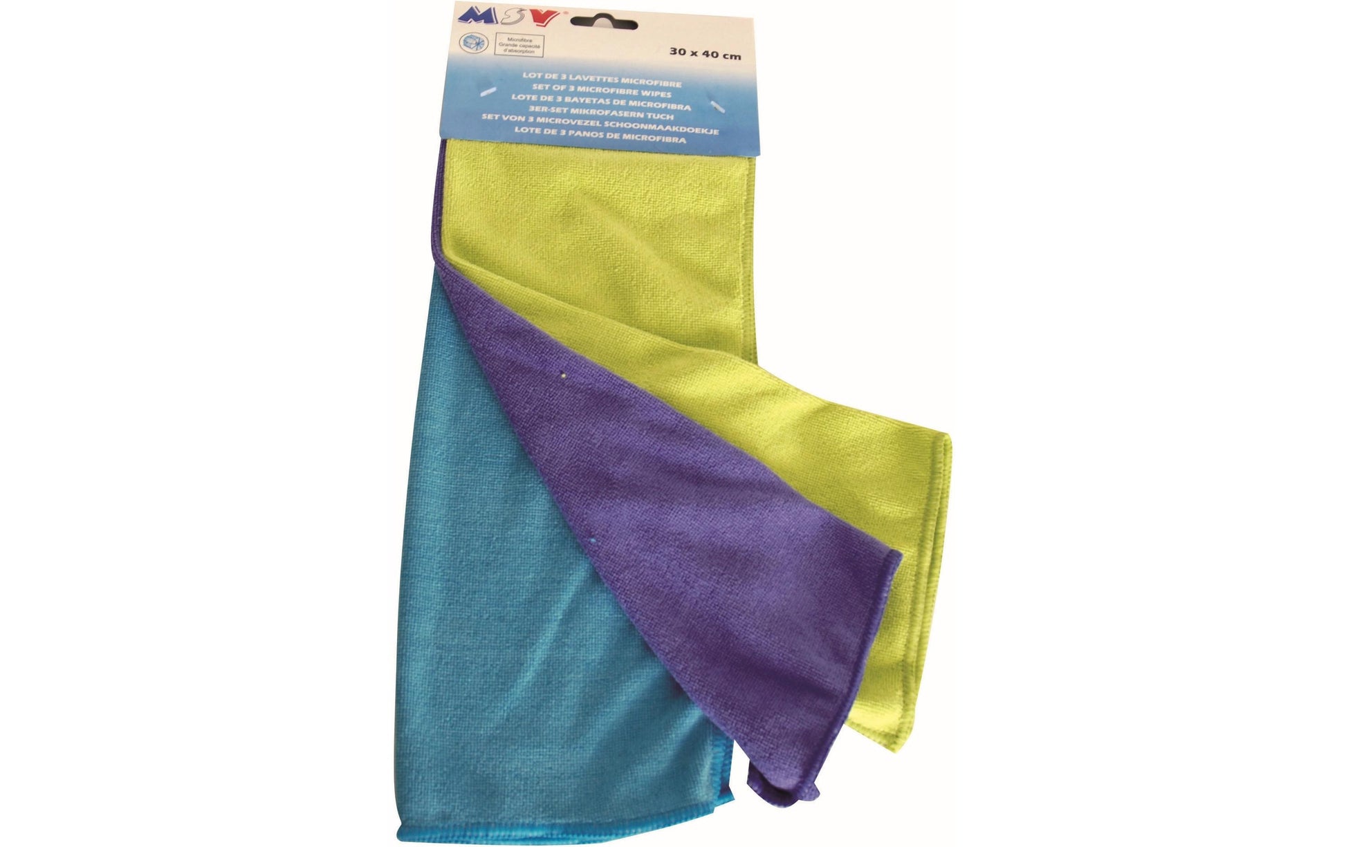 MSV Mikrofasertuch – assortiert – 30 × 40 cm – 3er-Set