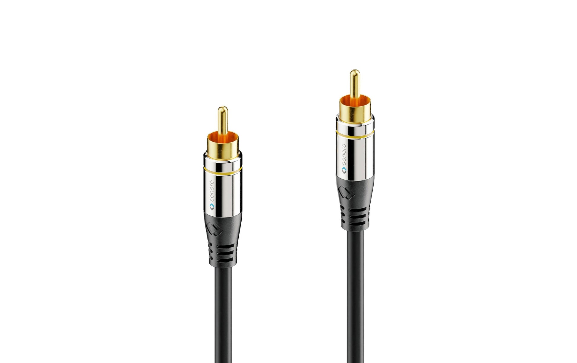 Sonero Audiokabel RCA (Stecker) auf RCA (Stecker) – 7,5 m, geschirmt, vergoldete Kontakte, schwarz