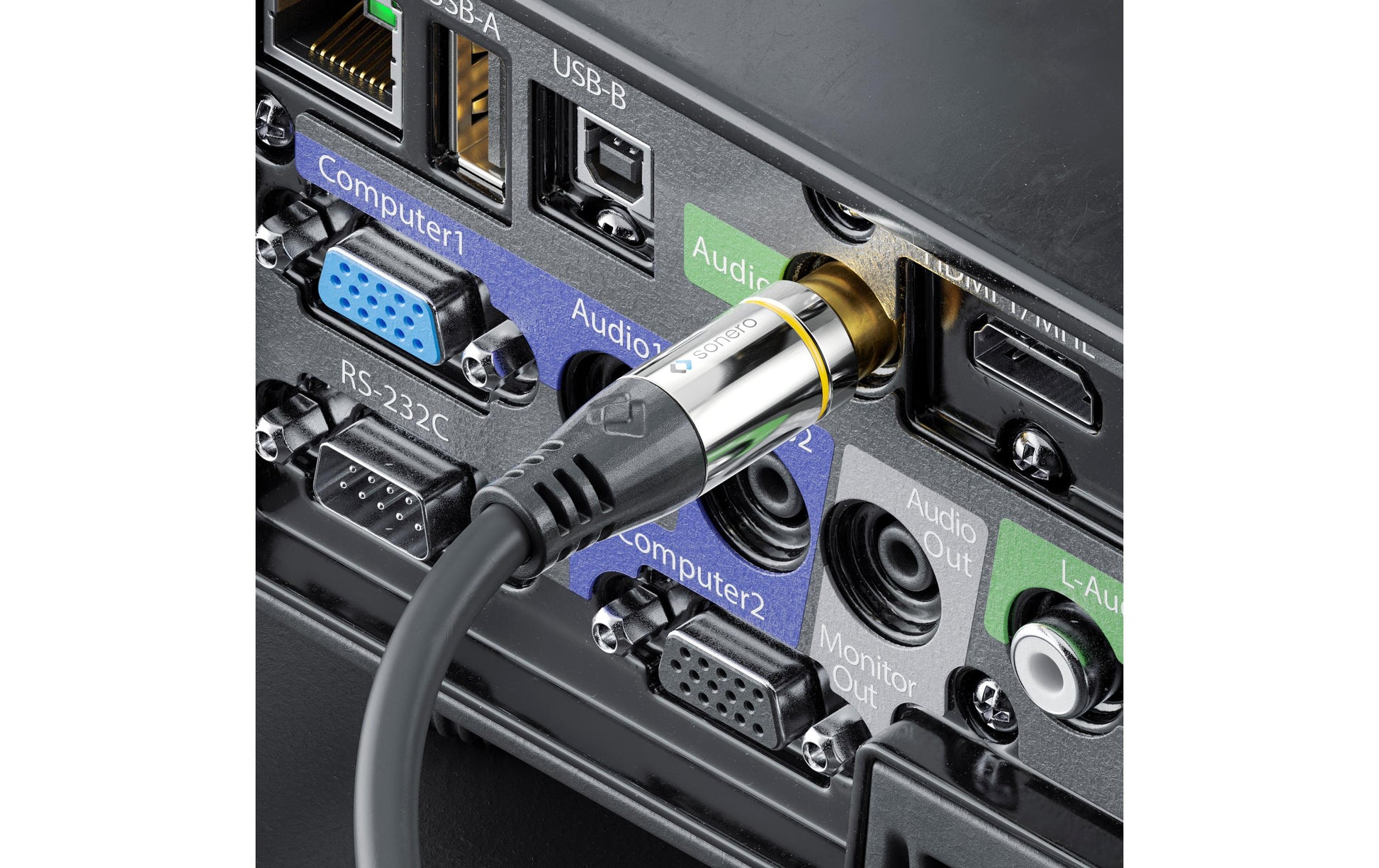 Sonero Audiokabel RCA (Stecker) auf RCA (Stecker) – 7,5 m, geschirmt, vergoldete Kontakte, schwarz