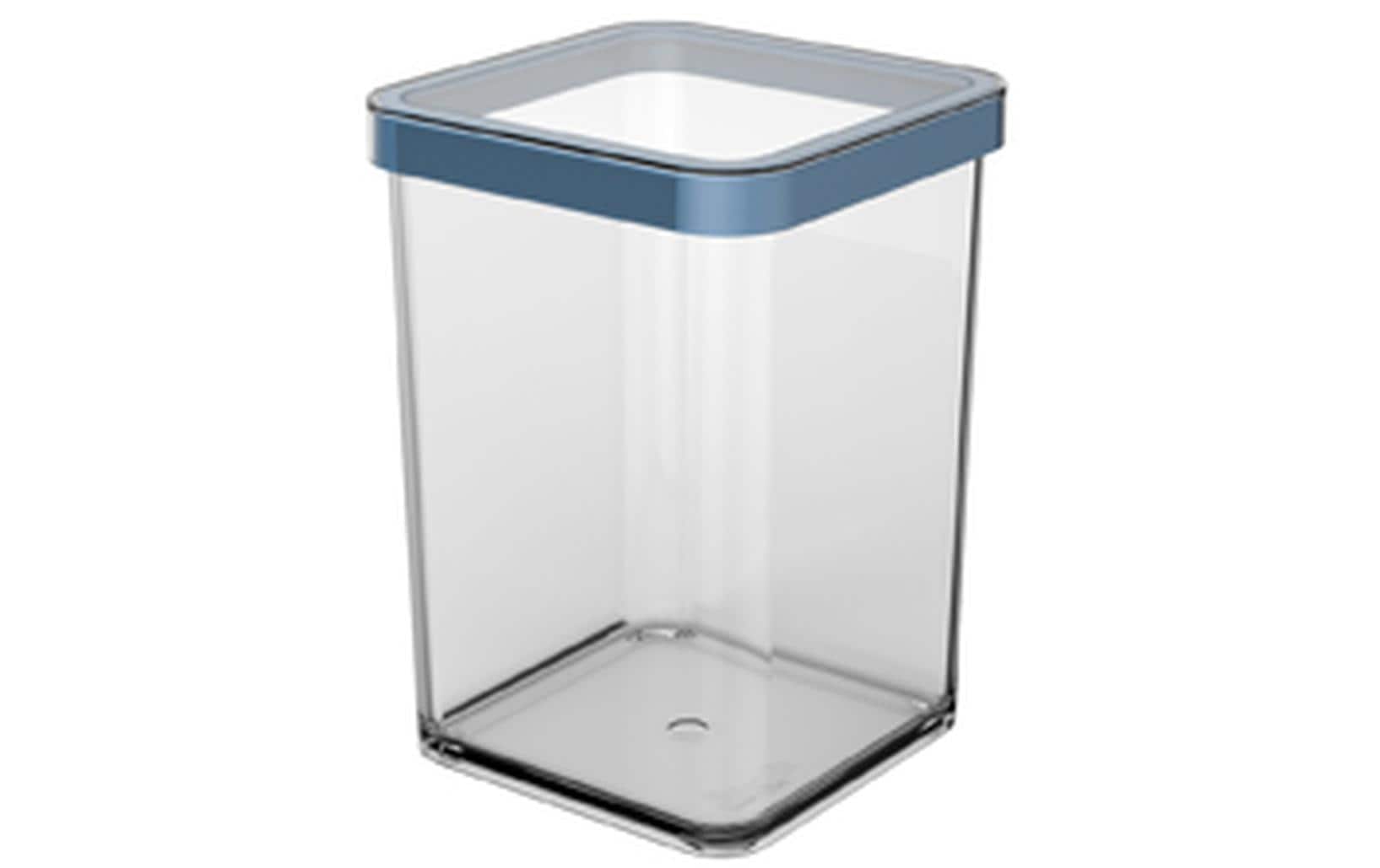 Rotho Loft – Vorratsdose 1 l, 10 × 10 × 14,2 cm, Kunststoff (SAN), transparent/blau