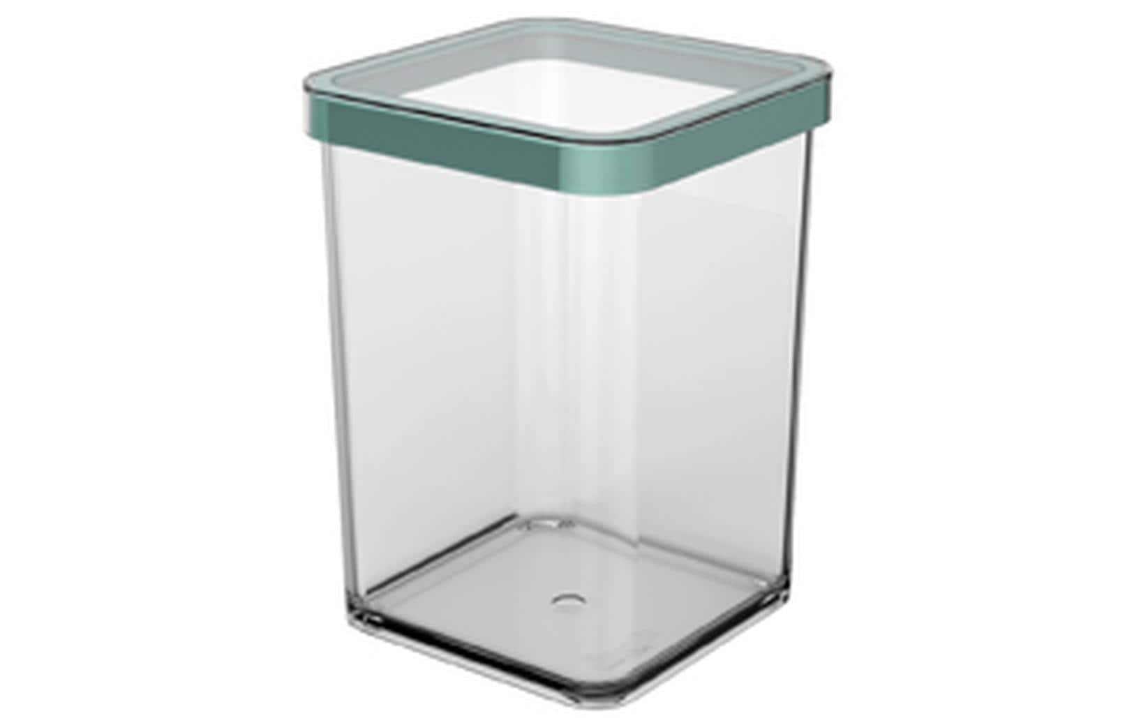 Rotho Loft – Vorratsdose 1 l, 10 × 10 × 14,2 cm, Kunststoff (SAN), transparent/grün