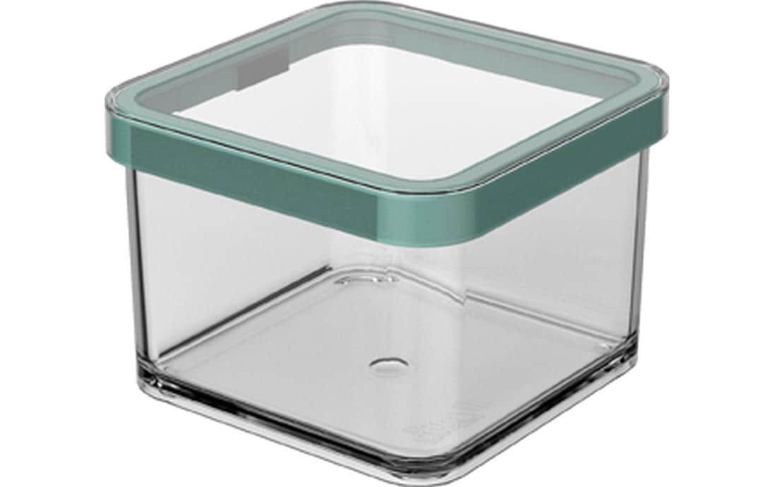 Rotho Vorratsdose 500 ml, 10 × 10 × 7,2 cm, Styrol-Acrylnitril-Copolymer (SAN), transparent/grün
