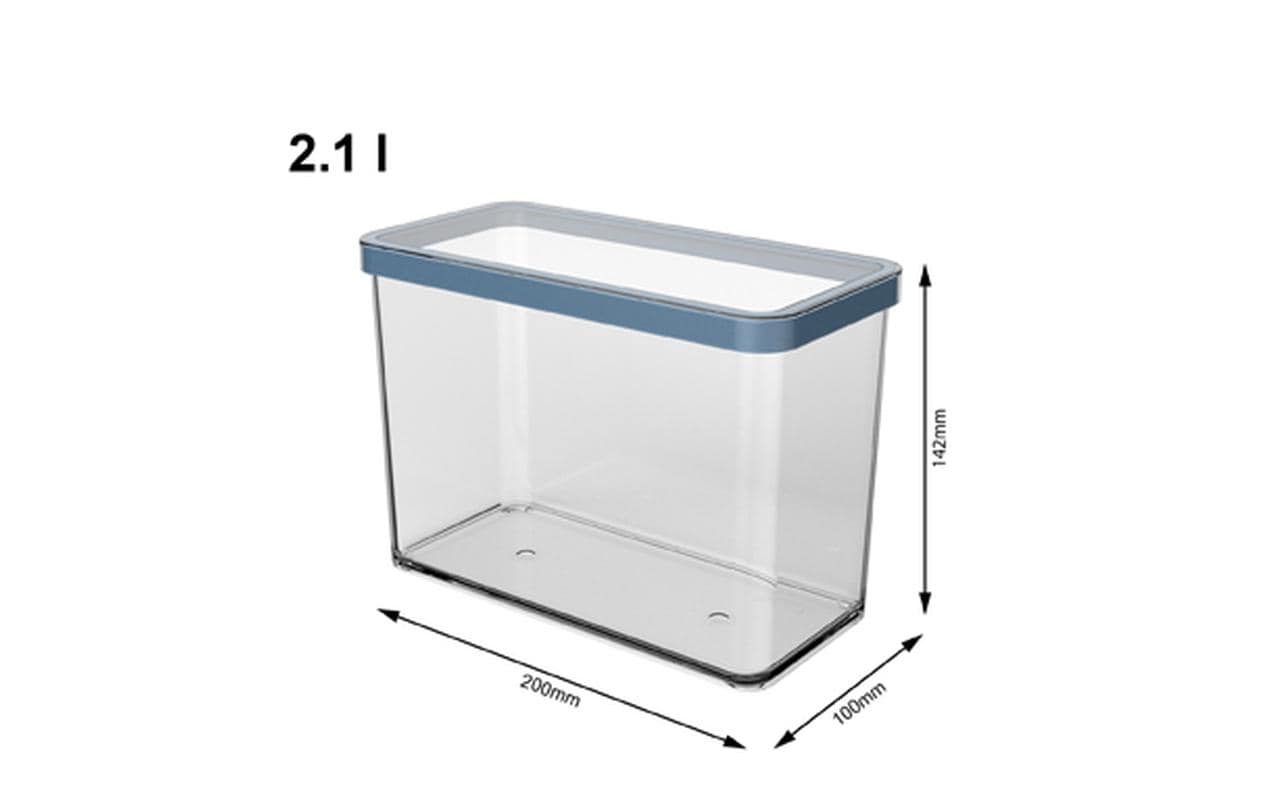 Rotho Loft – Vorratsdose 2,1 l, 20 × 10 × 14,2 cm, Kunststoff (SAN), BPA-frei, transparent/blau