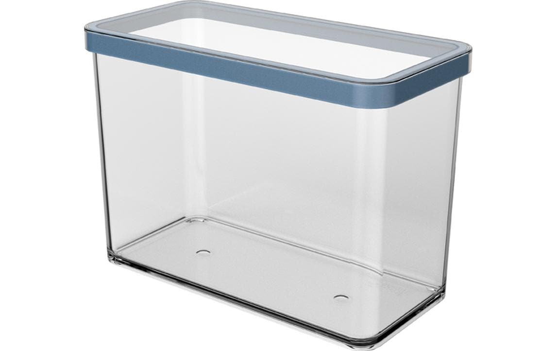 Rotho Loft – Vorratsdose 2,1 l, 20 × 10 × 14,2 cm, Kunststoff (SAN), BPA-frei, transparent/blau
