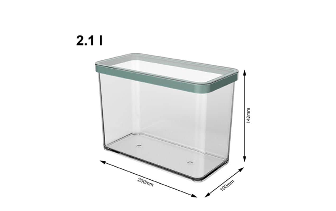 Rotho LOFT – Vorratsdose 2,1 l, 20 × 10 × 14,2 cm, Kunststoff (SAN), transparent/grün