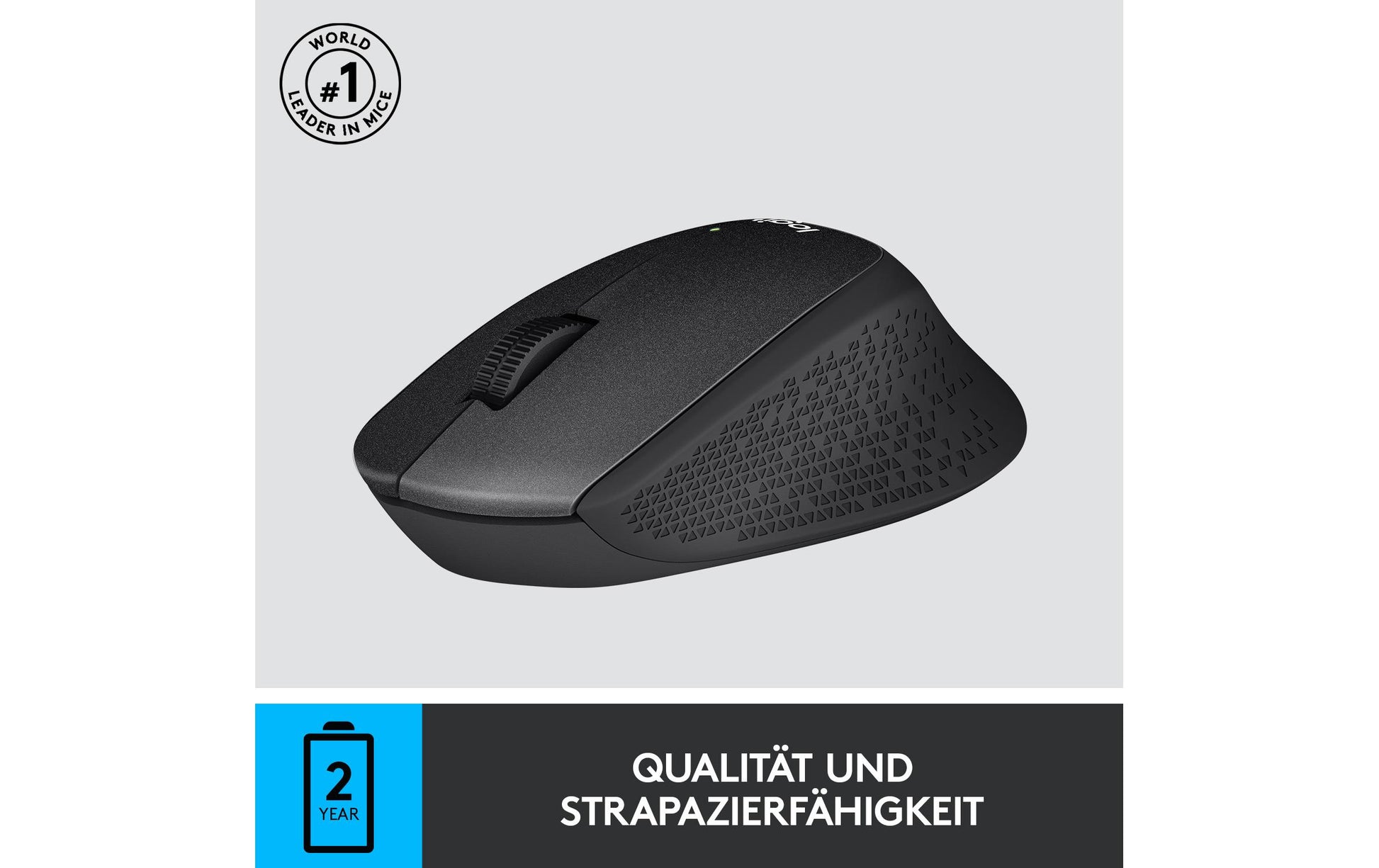 Logitech M330 Silent Plus Maus – kabellos, 2,4 GHz, Silent-Tasten, schwarz