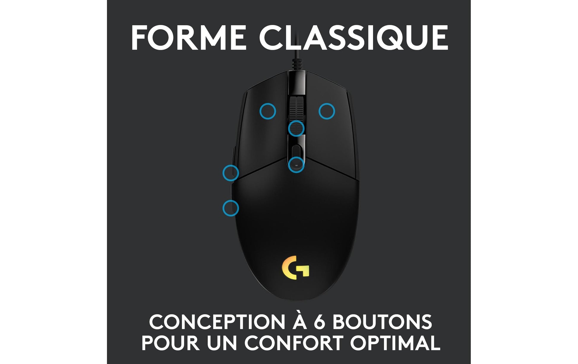 Logitech G G203 – Gaming-Maus – Kabelgebunden (USB‑A), 8000 DPI, RGB-Beleuchtung, Schwarz