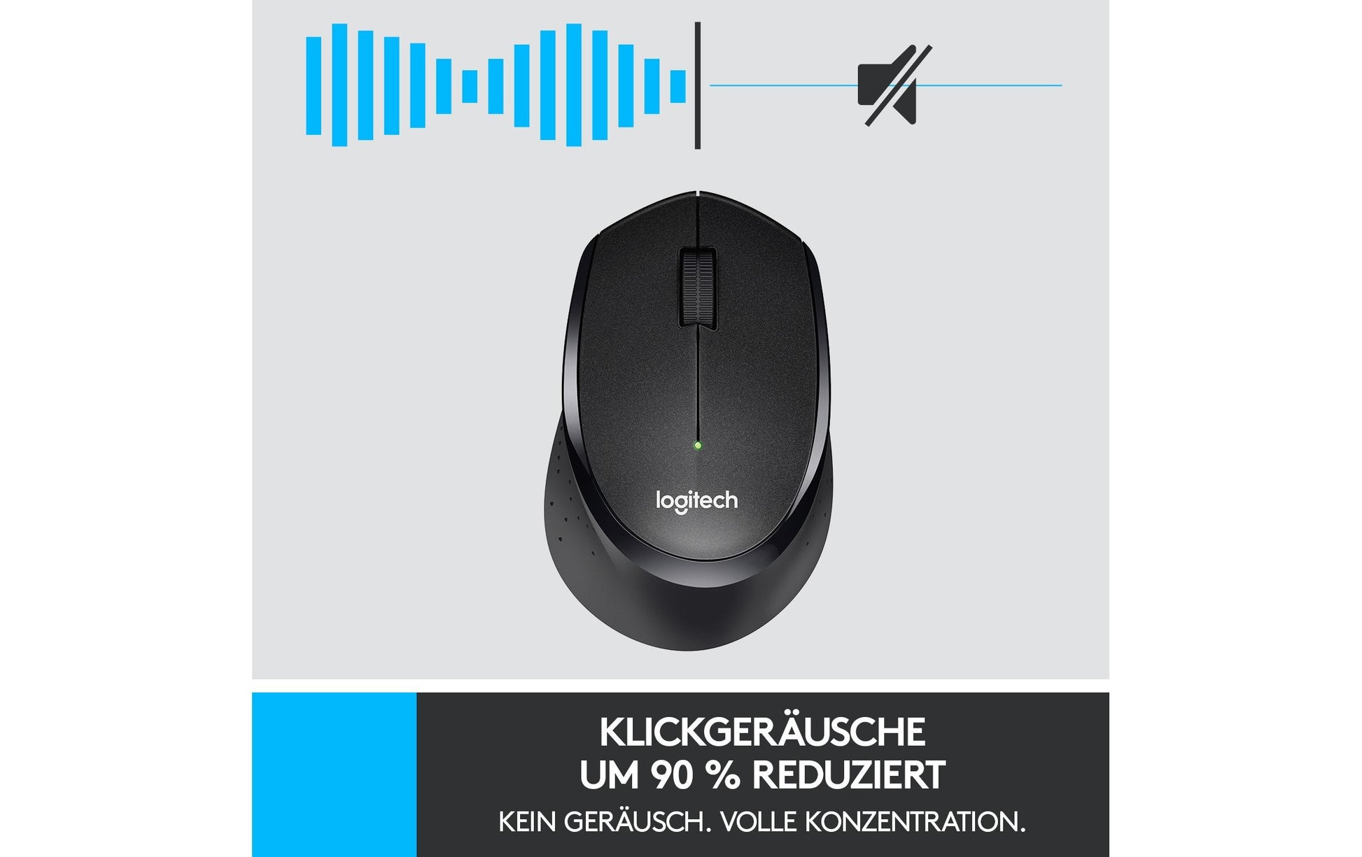 Logitech B330 Silent Plus Business-Maus – kabellos, 2,4 GHz, Silent-Tasten, schwarz